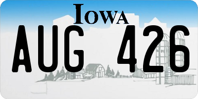 IA license plate AUG426