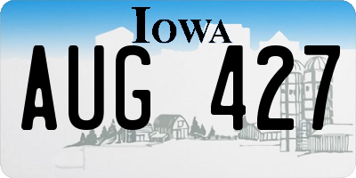 IA license plate AUG427