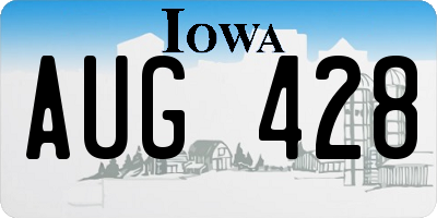 IA license plate AUG428