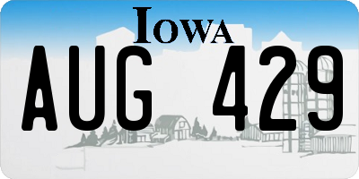 IA license plate AUG429