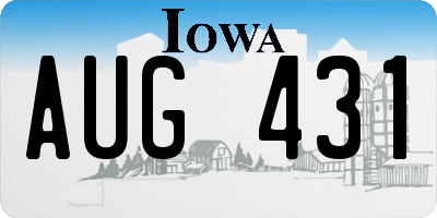 IA license plate AUG431