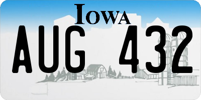 IA license plate AUG432