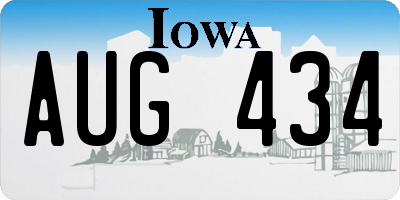 IA license plate AUG434