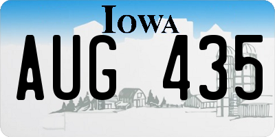 IA license plate AUG435