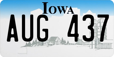 IA license plate AUG437