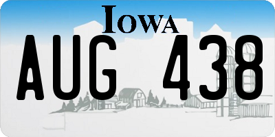 IA license plate AUG438