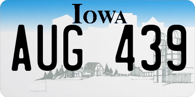 IA license plate AUG439