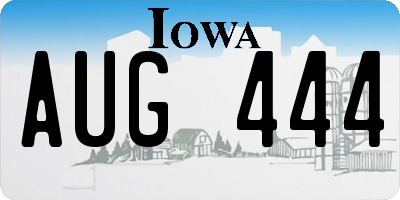 IA license plate AUG444