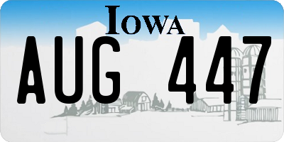 IA license plate AUG447