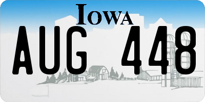IA license plate AUG448
