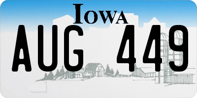 IA license plate AUG449