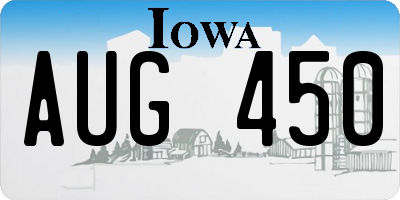 IA license plate AUG450