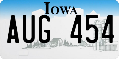 IA license plate AUG454