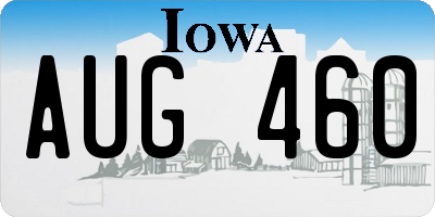 IA license plate AUG460