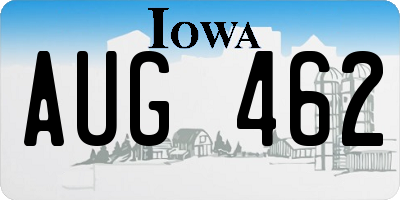 IA license plate AUG462