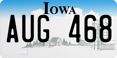 IA license plate AUG468