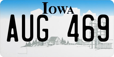 IA license plate AUG469