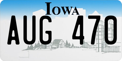 IA license plate AUG470