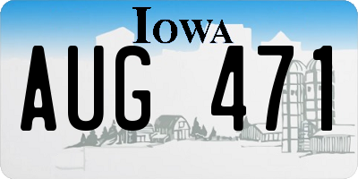 IA license plate AUG471
