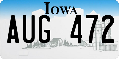 IA license plate AUG472