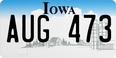 IA license plate AUG473