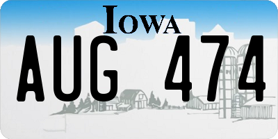 IA license plate AUG474