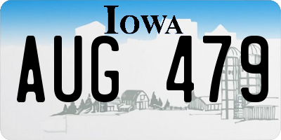 IA license plate AUG479