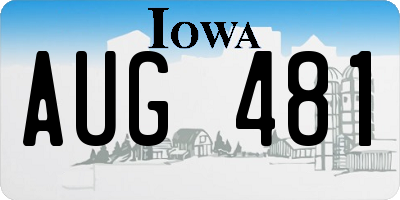 IA license plate AUG481