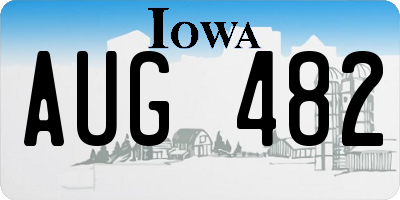 IA license plate AUG482