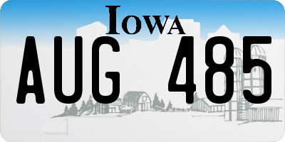 IA license plate AUG485