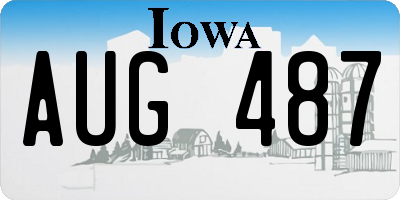 IA license plate AUG487