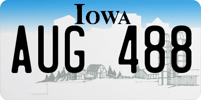 IA license plate AUG488