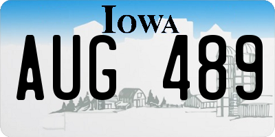 IA license plate AUG489