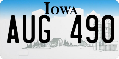 IA license plate AUG490