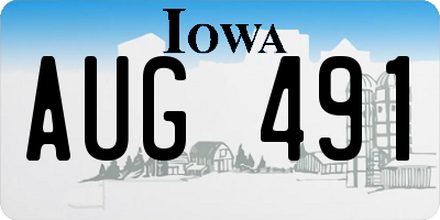 IA license plate AUG491