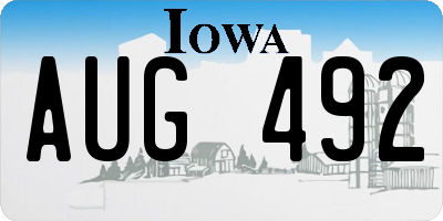 IA license plate AUG492