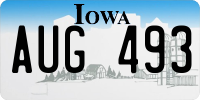 IA license plate AUG493