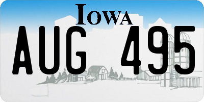 IA license plate AUG495