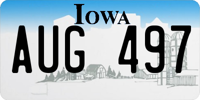 IA license plate AUG497