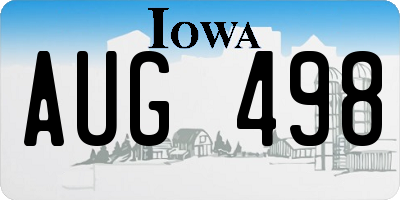 IA license plate AUG498
