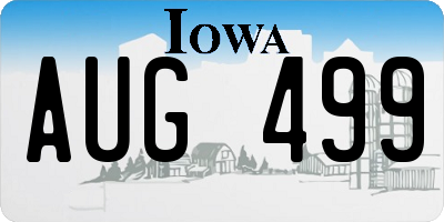 IA license plate AUG499