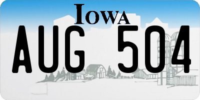 IA license plate AUG504