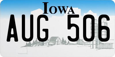 IA license plate AUG506