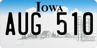 IA license plate AUG510