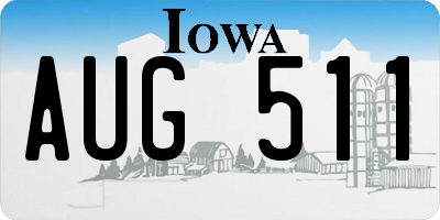 IA license plate AUG511