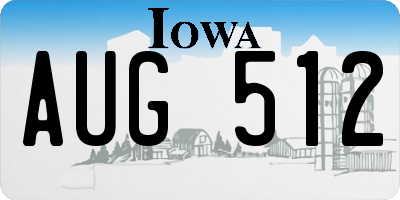IA license plate AUG512