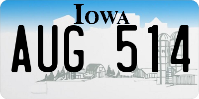 IA license plate AUG514