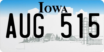 IA license plate AUG515