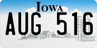 IA license plate AUG516