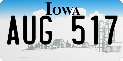 IA license plate AUG517